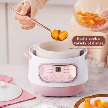 1л Большая емкость Мини Медленноварка Anti Dry Burn Простая в эксплуатации Электрическая Умная Керамическая