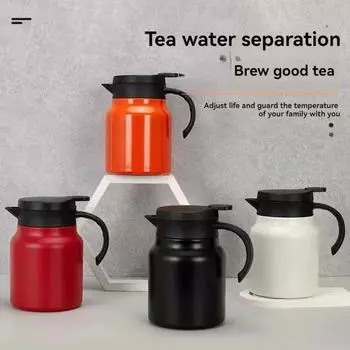1л чайник с изоляцией, бутылка для воды из нержавеющей стали, нержавеющая сталь для кофе, чая, молока, напитков, термос, герметичный чёрный