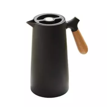 1л домашняя стеклянная термос с ручкой для кофе, чайник с изоляцией из цельного дерева красный