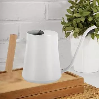 1л лейка из нержавеющей стали лейка герметичная цветочная поливочная банка с длинным носиком для внутреннего и открытого сада 1L белый
