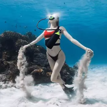 1л подводный дыхательный аппарат для дайвинга портативный акваланг респиратор плавательное оборудование набор для подводного плавания 36*9 см чёрный