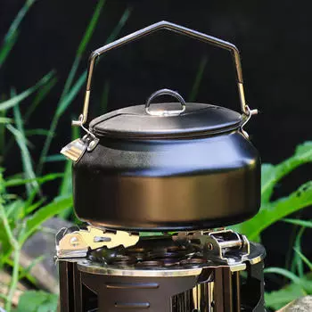 1л походный чайник для кипячения, чайник для приготовления пищи, чайник из нержавеющей стали для чая серебряный