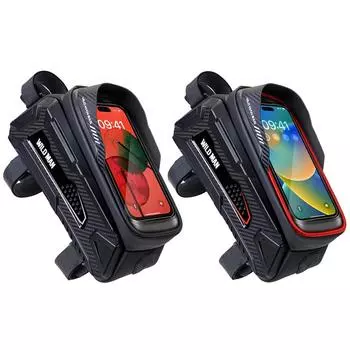 # 1L Велосипедный чехол для телефона WILD MAN Велосипедная сумка с сенсорным экраном и отверстием для наушников красный