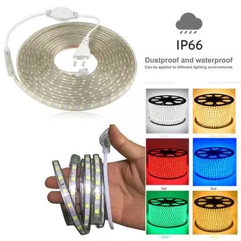 1M-20M Водонепроницаемая светодиодная лента IP67 SMD 5050, 60 светодиодов/м, гибкая лента, веревочный светильник 1m синий