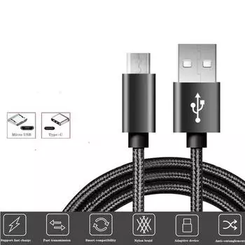 1M 2A USB-кабель для быстрой зарядки iPhone13 14 15 Micro Type C, безопасный и прочный кабель для зарядки, аксессуары для телефонов Xiaomi Type C-1m красный