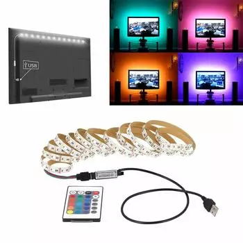 1M 2M 3M комплект светодиодных лент RGB 5050SMD USB ленты с дистанционным управлением 5 В подсветка телевизора домашний декор