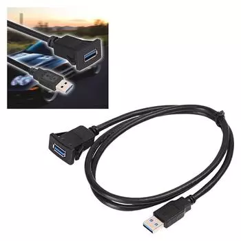 1m/3.3ft Single Port USB 3.0 A Male to USB3.0 A Female M/F Car Dashboard Flush Mount Extension Cable For Auto Truck Boat N1W4