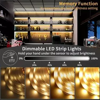 1м-5м Умная светодиодная лента 60LED Ручной датчик движения Диммер Управление Переключатель ВКЛ/ВЫКЛ Подсветка телевизора Диодная лампа для кухни
