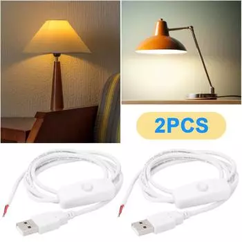 1m 5V USB Power Cable 2 Pin USB 2.0 Male Cord Extension DIY with Switch SN9F