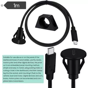1 м адаптер для крепления на приборной панели автомобиля, кабель-шнур USB Type-C 3.1, удлинитель-переходник «папа-мама»