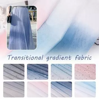 1M Градиентная пряжа Тюль Органза Ткань Блестящая Звезда Тюль Для Шитья Платье Юбка Материал Шторы Маникюр Фото Фон Пряжа 1M