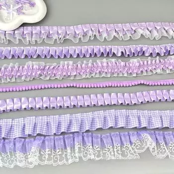 1M INS Симпатичные фиолетовые кружевные аксессуары для карт Kpop 3-дюймовая фотокарточка Прозрачная оболочка Itabag DIY Декор Окружающие материалы для краев