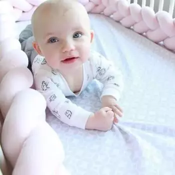 1M Knot Braid Bumper Детская люлька Защитная плюшевая подушка для кроватки Антистолкновительный декор для детской кровати Бампер