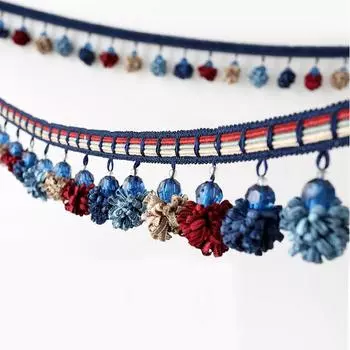 1M кружево для штор пушистый шар кисточки бусины бахрома для штор изголовье для штор скатерть декор подушки кружевная отделка своими руками обивка ремесла 1M