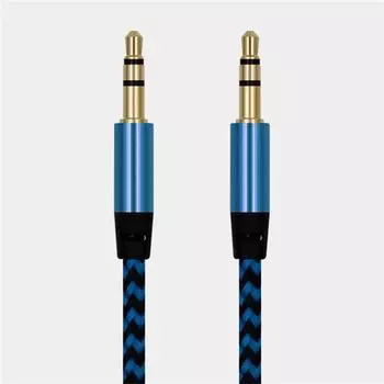 1М Нейлоновый AUX Кабель 3,5 мм Штекер Папа-Папа Разъем Автомобильный Аудио Кабель Линейный Шнур Прочный И Практичный AVE синий