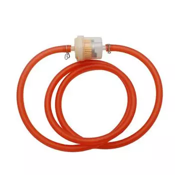 1M Топливный газовый шланг Бензиновая трубка Бензиновый шланг Бензиновая линия Шланг для шланга радиатора 5 мм Внутренний диаметр 8 мм Наружный диаметр С топливным фильтром и зажимом красный