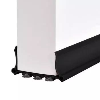 1М Уплотнительная лента для низа двери Подметание под дверью Уплотнитель от непогоды Свето-шумоизоляция Пылезащита Ветрозащита Стопор для двери Лента-заполнитель зазора под дверью чёрный