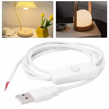 1M USB-кабель питания с выключателем вкл/выкл 2-контактный DIY-провод для зарядки светодиодных лент Электроника Мужской разъем USB 2.0 Тип A белый