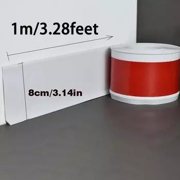 1 м отделка плинтуса для стены, самоклеящаяся отделка плинтуса для стены, дизайн с отклеиванием и приклеиванием, декоративная угловая отделка для ремонта дома 1m белый