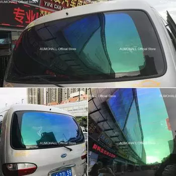 1M x 1.5M VLT 18% Хамелеоновая сине-зеленая пленка для заднего лобового стекла автомобиля, солнцезащитная пленка, тонировка заднего стекла, конфиденциальная пленка для лобового стекла, антибликовое покрытие 1M x 1.5M