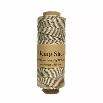 1мм 50г пеньковая нить 62м рулон цветной [HEMP SHOW] (100% конопля) (первичный натуральный) [Продукт]