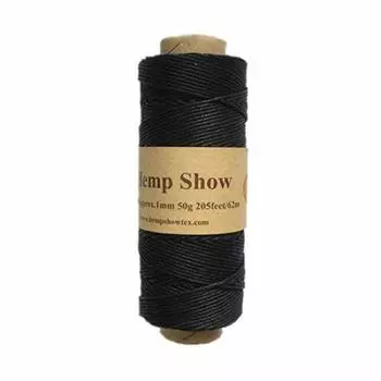 1мм 50г пеньковая нить 62м рулон [HEMP SHOW] (100% конопля) (черный) [продукт] чёрный