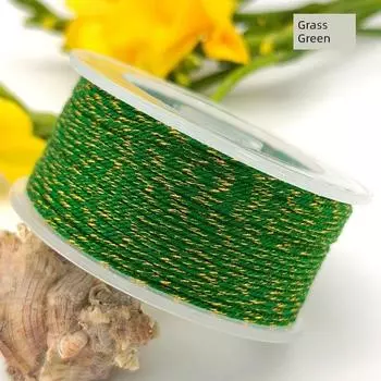 1mm Gold-Added Hand Rub Cotton Thread Small Shaft Suit Wenwan Bodhi Bracelet Rope National Style DIY Material Carrying Strap Necklace Rope Grass Green