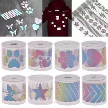 1Mx3cm безопасная серебристая светоотражающая лента термопереводная виниловая пленка наклейки самодельная лента для одежды цветные светоотражающие ленты со звездами Arrow серебряный