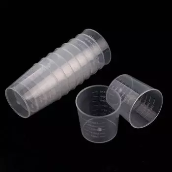 1oz/30ml Transparent Resin Medicine Pills Graduated Cups Measuring Tool Container Scale Cups 20pcs