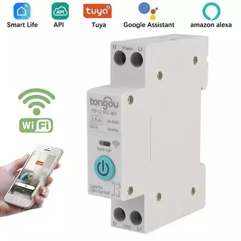 1P Поддержка Home Voice Control SmartLife Приложение Таймер Модуль 16A Wifi Интеллектуальный выключатель Выключатель Аксессуары для дома