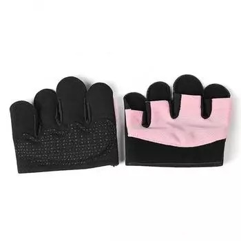 1Pair Anti-Skid Four-finger Gym Gloves Breathable Stretch Fabric Mittens Build Muscle XL