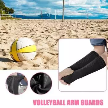 1Pair Breathable Volleyball Arm Sleeves Polyester Volleyball Wristbands Volleyball Player L чёрный