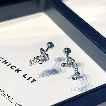 1Pair Butterfly Tassel Zircon Ear Bone Nail Spiral Stud Earrings For Women Girls Party Fine Jewelry Gift