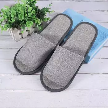 1Pair Disposable Slippers Hotel Close Toe Slides Non-slip Travel Indoor Spa Guest Slipper Light Portable Flat Breathable Shoe 28cm