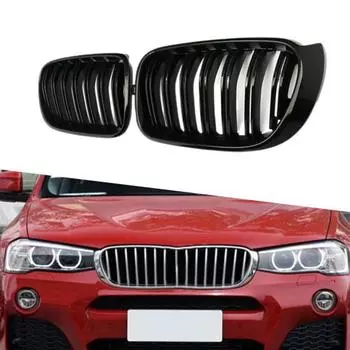 1 пара глянцевых черных 51117338572 решеток радиатора 51117338571 передних 51137367422 для BMW X3