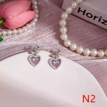 1Pair Jewelry Heart Butterfly Dolphin Drop Earrings Women Korean Cute Zircon Earring Gift