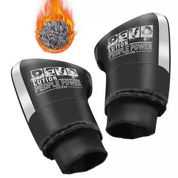 1Pair Motorbike Snowmobile Handlebar Muffs with plush Winter Thermal E-Bike Handle Grip Gloves for vehicles and reflective