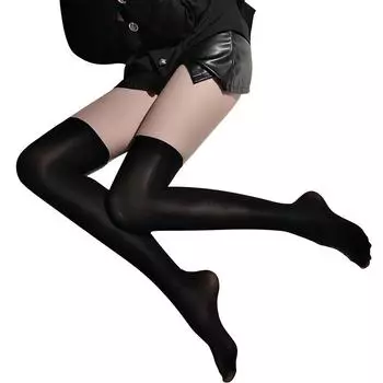 1Pair Polyamide Ladies Stockings Party Oil Glossy Night Club High Knee Socks Transparent Long Tube Socks Shiny Ultrathin