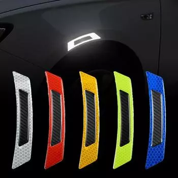 1Pair Reflective Sticker Car Body Protection Stickers Warning Tags Epoxy Universal Anti-collision Strip Luminous B зелёный/чёрный