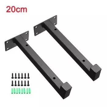 1pair Wall Mounted Bracket 2xShelf Heavy Duty Scaffold Board Floating Bracket Industrial Iron Support Table 20cm/25cm/30cm 20CM