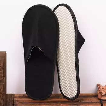 1pair Women Men Disposable Slippers White Black Non-slip Hotel Bathroom Slippers Travel Disposable Cotton Home Hospitality Shoes One Size кофейный