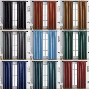1Panels High Density Blackout Curtains Drop Blackout Curtains Super Soft Window Treartment Thermal Insulated Pencil Pleat Window 1PC-97x114cm