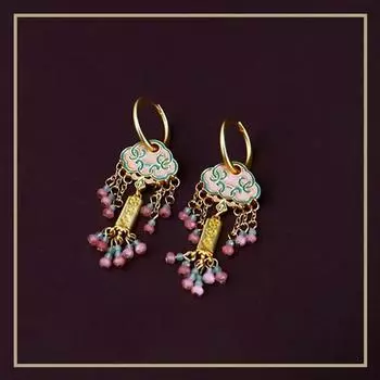 1ПАРА Новые персонализированные серьги-капли в китайском стиле в стиле ретро с кисточками, высокая чувствительность, нишевая мода, простые старинные серьги