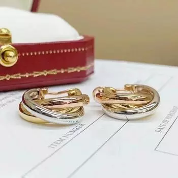 1ПАРА Серьги-кольца с тремя цветными кольцами для девочек, модные, легкие, роскошные, серьги, высокого качества