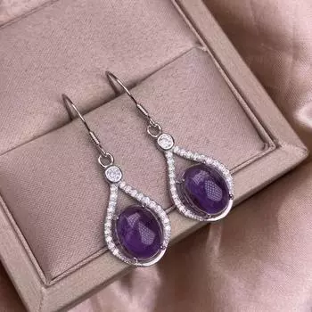 1ПАРА серег-подвесок, изысканные, легкие, роскошные, многофункциональные, для поездок на работу, красочные фиолетовые серьги