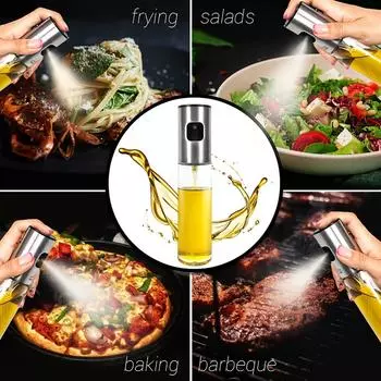 1pc 100ml/3.5oz Olive Oil Sprayer For Cooking - Oil Mister Spray Bottle Glass Reusable - Oil Dispenser Spray Bottle золотой