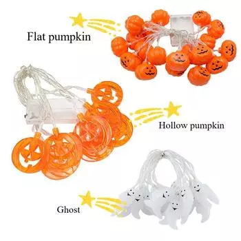 1pc 10/20 LED 3D Pumpkin String Light Halloween Atmosphere Decorative Lamp Battery Powered For Home Bedroom Party Festival Decor random style,1,5m 10led