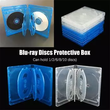 1PC 10 CD Jewel Case Clear Jewelry Box Контейнер Cases Прозрачный DVD Акрил CDs Travel Binder белый