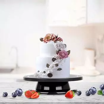 1pc 11Inch Plastic Revolving Cake Decorating Stand Icing Painting Rotate Turntable