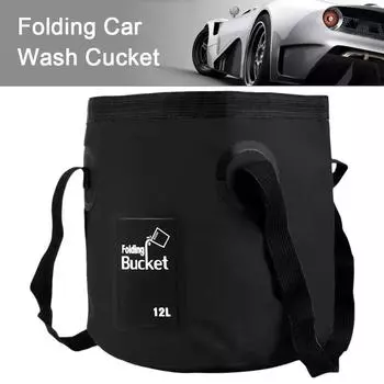 1pc 12L PVC Portable Folding Bucket Water Storage Container For Outdoor Camping Multifunction Sink Washing Bag Car Wash Buc S5V0